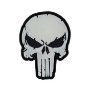 Parche 3D PUNISH SKULL de plástico con velcro, calavera que brilla en la oscuridad 5,9 x 7,9 cm