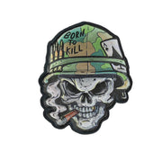 Parche 3D de plástico con velcro, calavera VIETNAM ACE, 7,9 x 9,4 cm