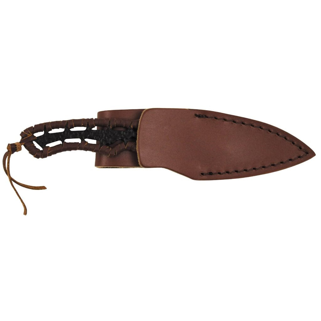 Cuchillo BUFFEL II de hoja fija con mango perforado y funda de cuero