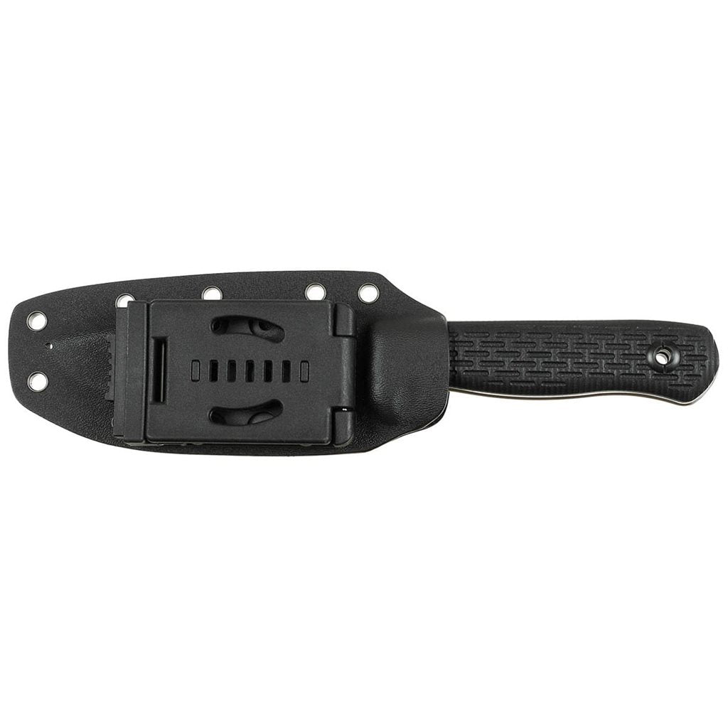 Cuchillo Bushcraft negro con vaina kydex y hoja fija, 24,5 cm