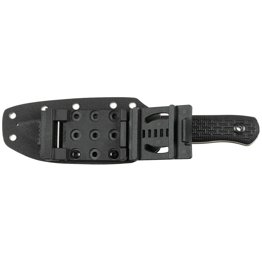 Cuchillo Bushcraft negro con vaina kydex y hoja fija, 24,5 cm