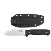 Cuchillo Bushcraft negro con vaina kydex y hoja fija, 24,5 cm