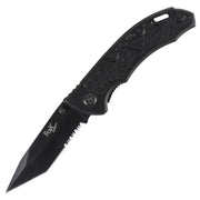 Navaja plegable FOX TANTO PILKA negra, hoja 8 cm, mango con goma y clip de cinturón