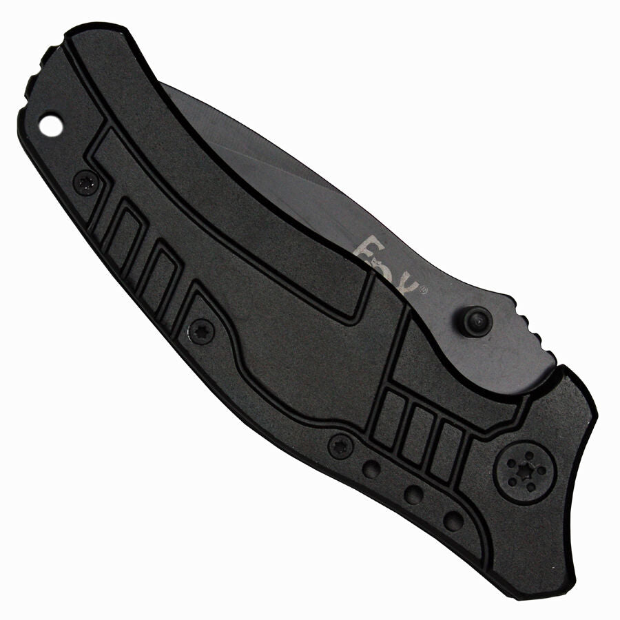 Cuchillo plegable FOX todo metálico con clip y hoja de 8,5 cm