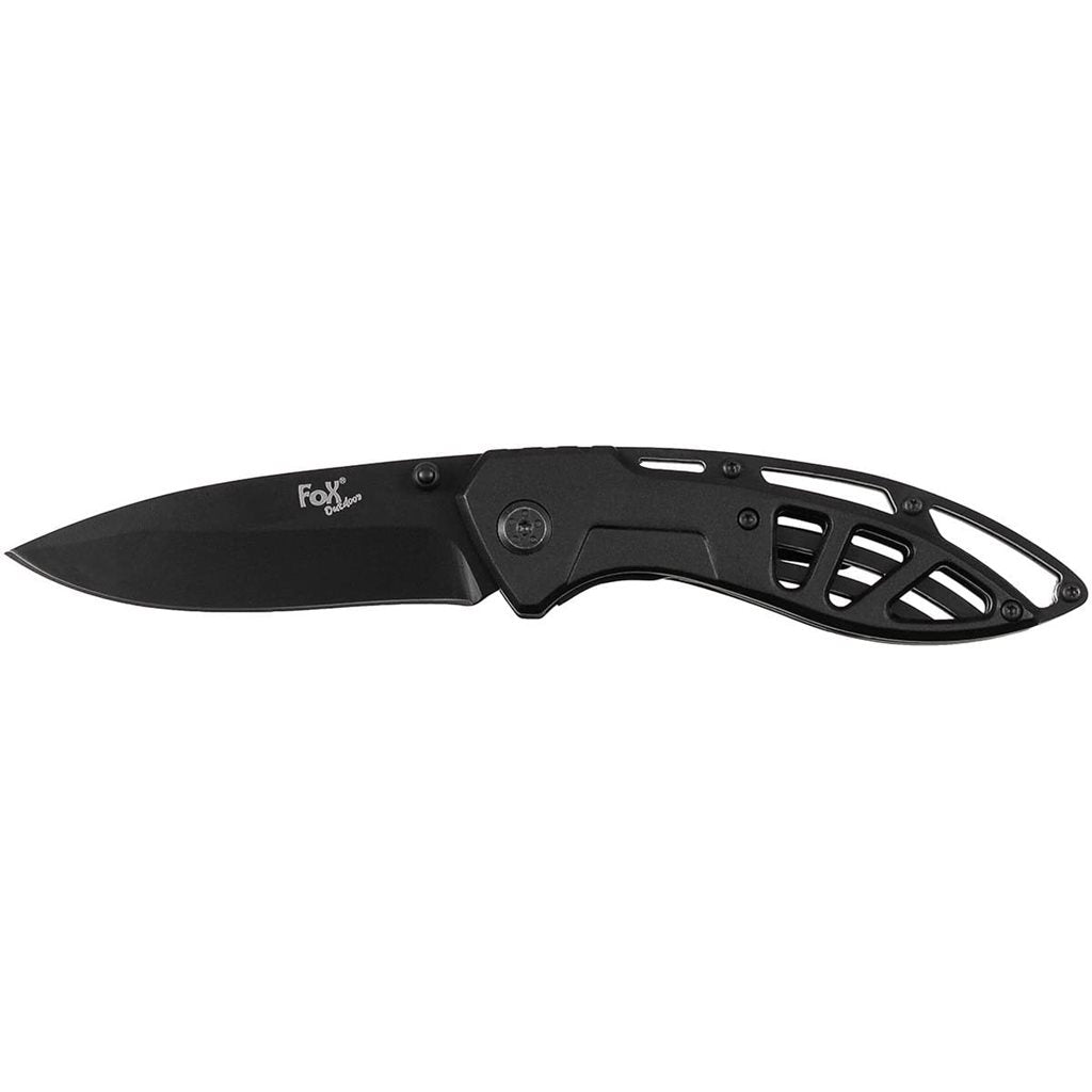 Cuchillo plegable FOX todo metálico con clip, hoja 8,5 cm, longitud total 19,5 cm