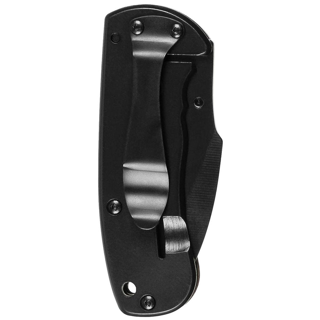 Navaja plegable COMPACT empuñadura de madera hoja lisa ennegrecida 15 cm