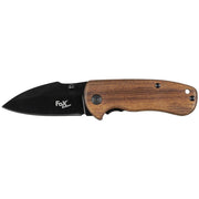 Navaja plegable COMPACT empuñadura de madera hoja lisa ennegrecida 15 cm