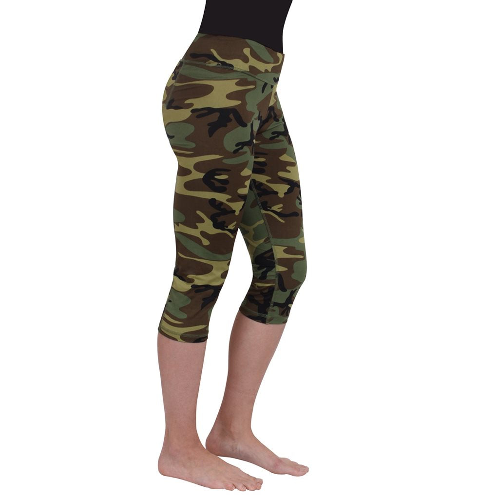 Leggings 3/4 deportivos Woodland para mujer con bolsillos, tejido 90% poliester, 10% spandex
