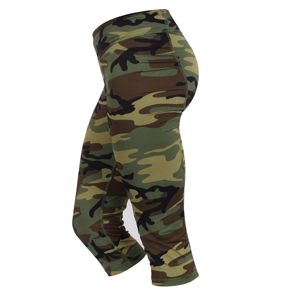 Leggings 3/4 deportivos Woodland para mujer con bolsillos, tejido 90% poliester, 10% spandex