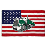 Bandera Estados Unidos con camión TRUCK, 150x90 cm, 100% poliéster, dos ojetes metálicos