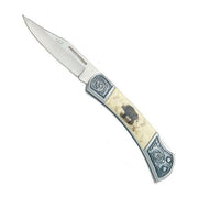 Navaja plegable decorativa con motivo de jabalí, longitud total 19 cm, hoja 8,5 cm