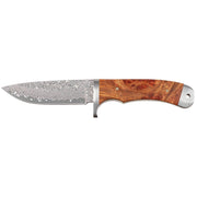 Cuchillo Damasco 71 capas con mango de madera y funda de cuero