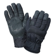 Guantes de invierno combinación nylon y cuero negros Rothco con palma texturada y forro ThermoBlock