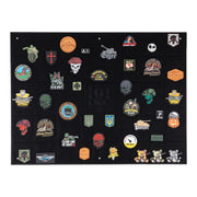Organizador plegable negro para parches con velcro