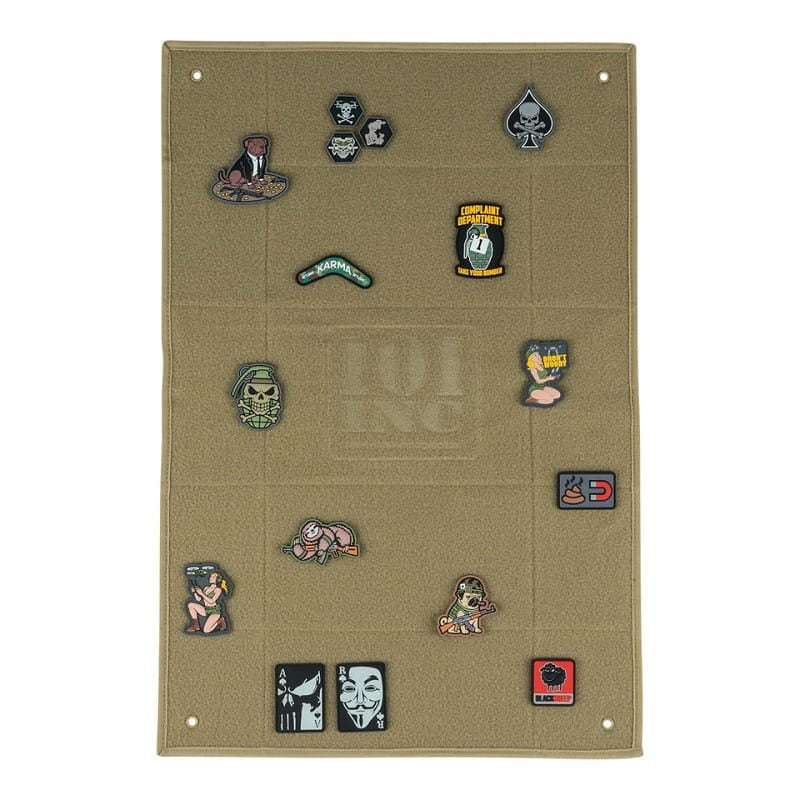 Organizador plegable pequeño negro para parches con cierre de velcro