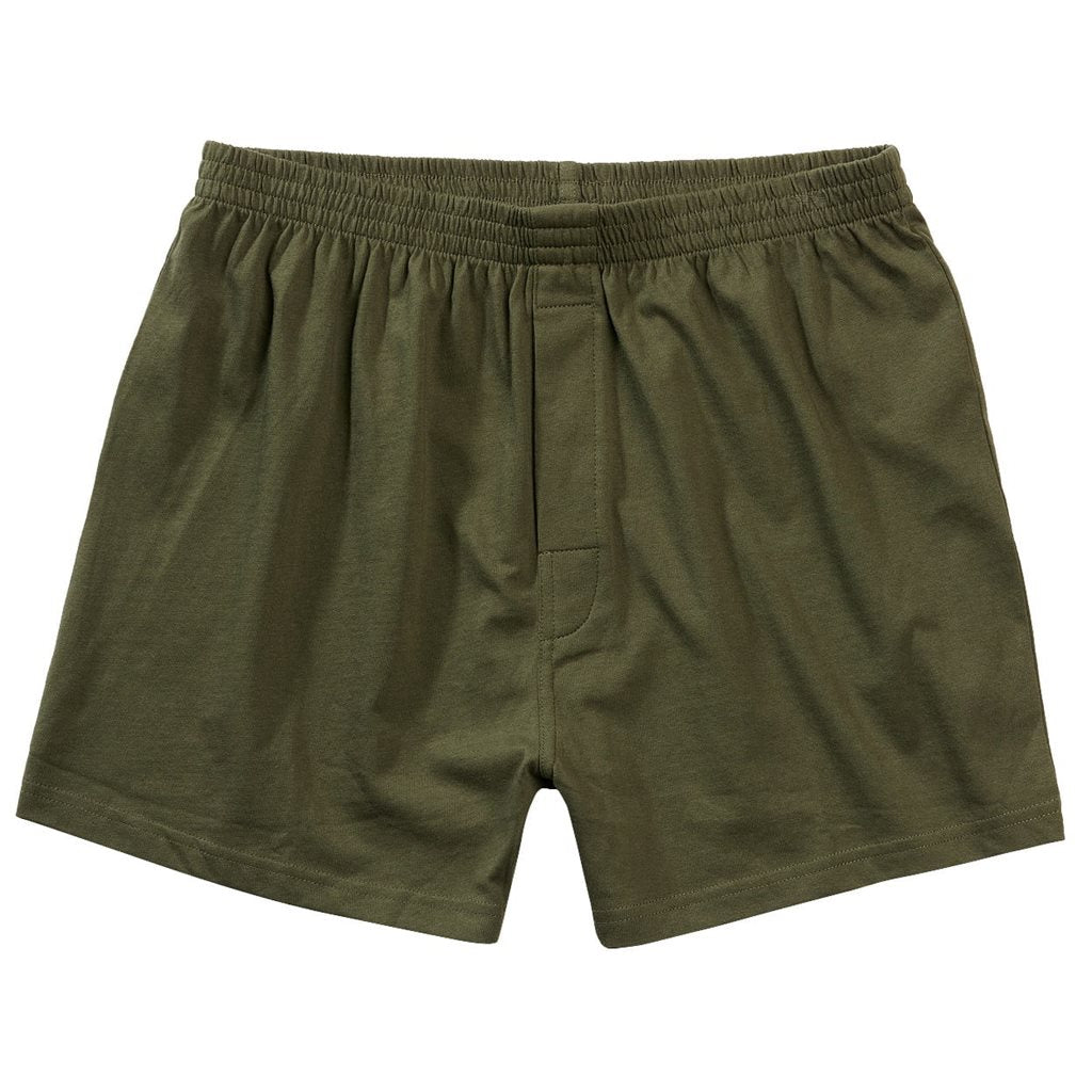 Boxer verde de algodón transpirable con bragueta de botones y cintura elástica