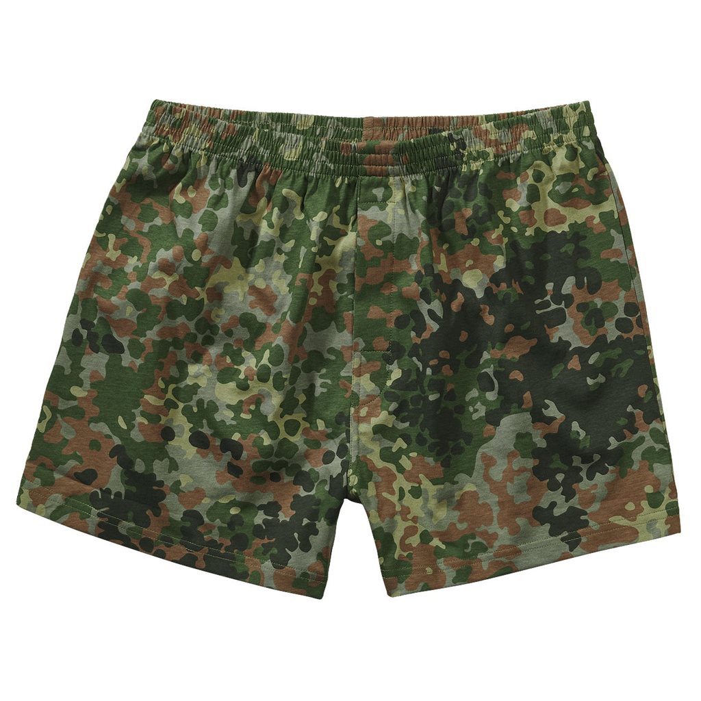 Boxer Flecktarn camuflaje, algodón 100%, transpirables, cierre de botones oculto y cintura elástica