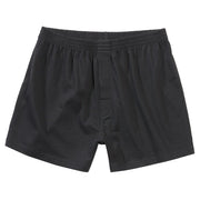 Boxer negro de algodón con bragueta de botones y cintura elástica