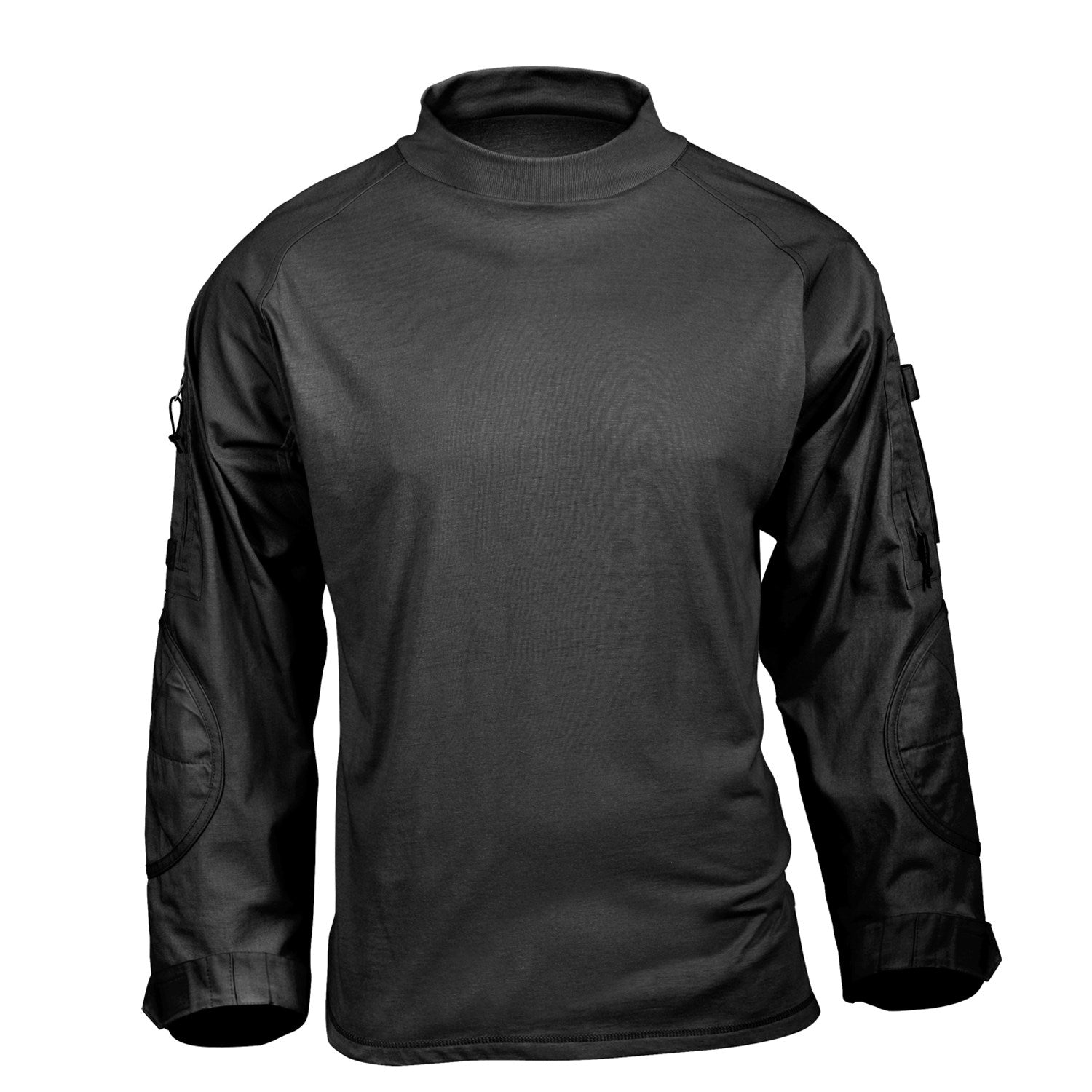 Camisa táctica AIRSOFT COMBAT negra Rothco, manga larga, refuerzo en codos y paneles velcro