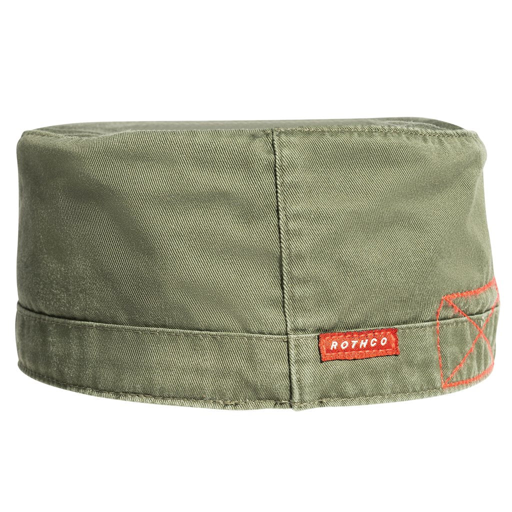 Gorra VAGE Fatigue verde estilo BDU en vista lateral
