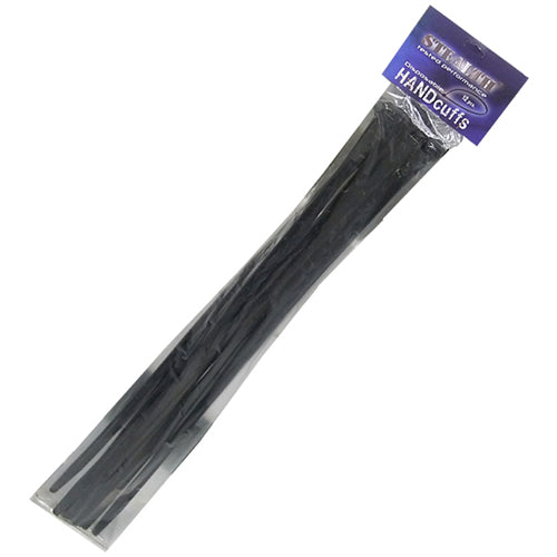 Esposas plásticas desechables negras, pack de 12 unidades