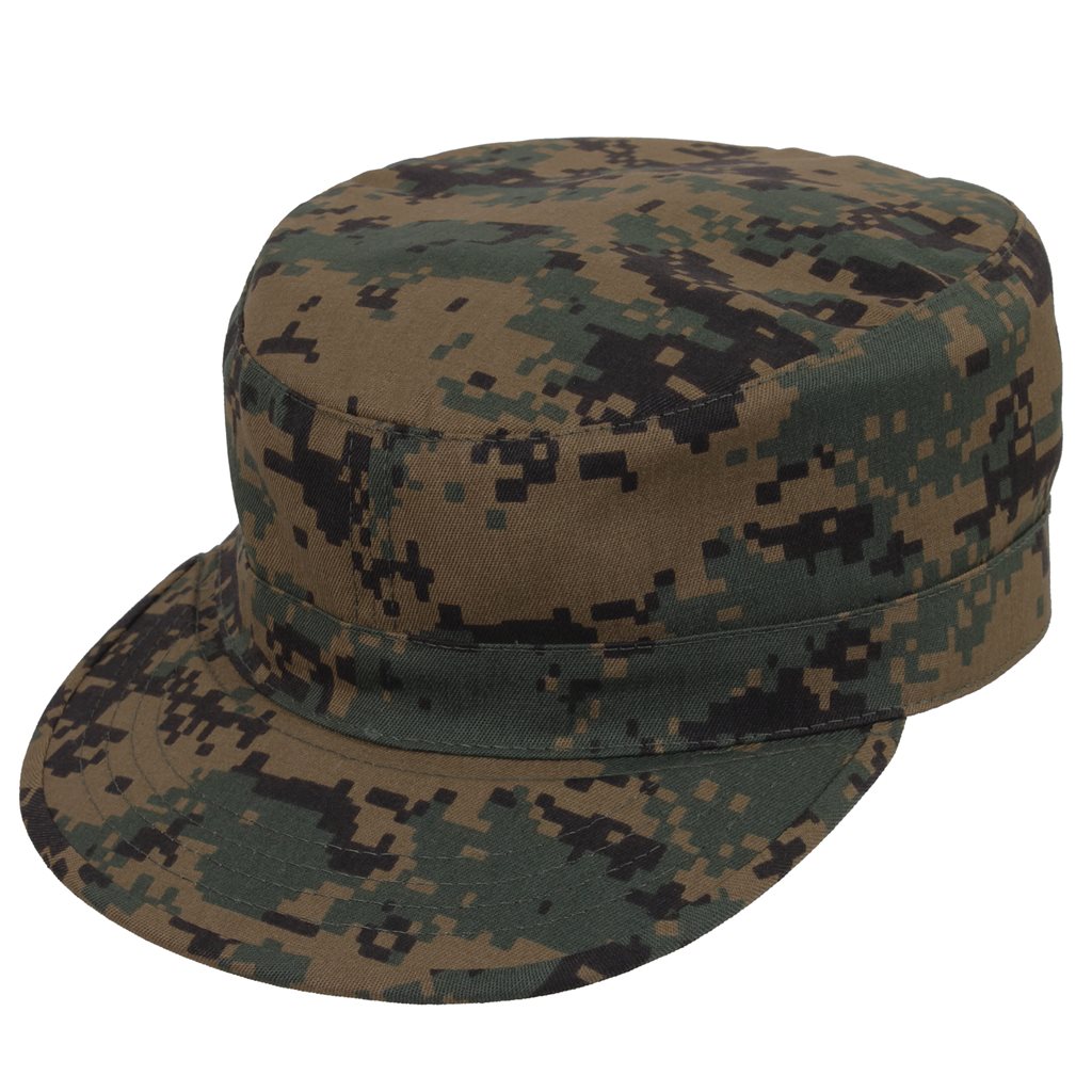 Gorra Fatigue Woodland ajustable tipo BDU con cierre de velcro, camuflaje woodland