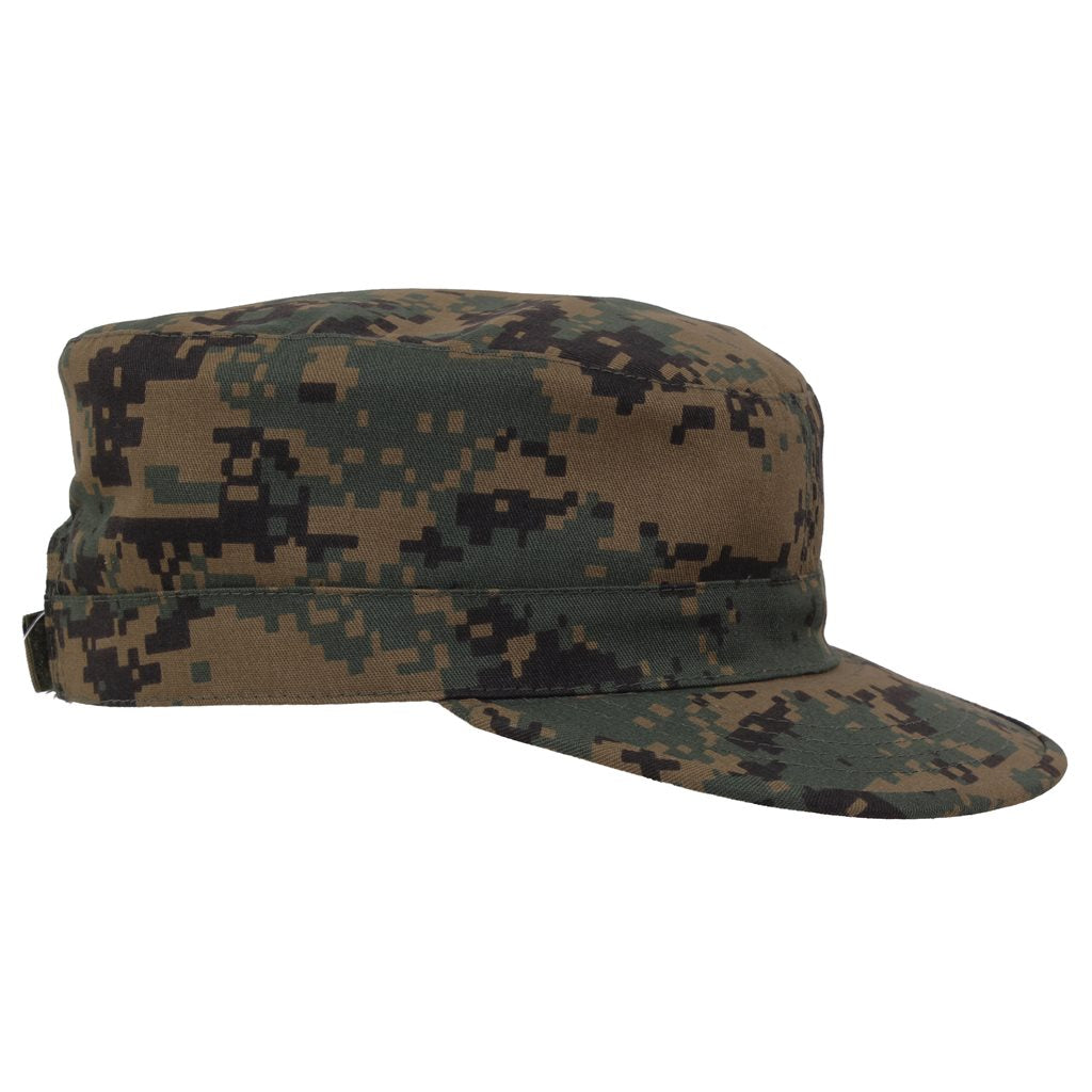 Gorra Fatigue Woodland ajustable tipo BDU con cierre de velcro, camuflaje woodland