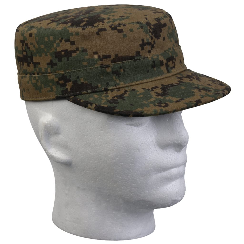 Gorra Fatigue Woodland ajustable tipo BDU con cierre de velcro, camuflaje woodland