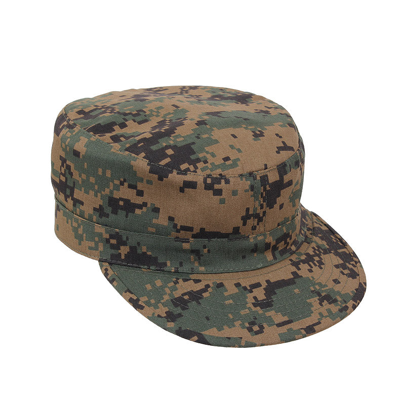 Gorra Fatigue Woodland ajustable tipo BDU con cierre de velcro, camuflaje woodland