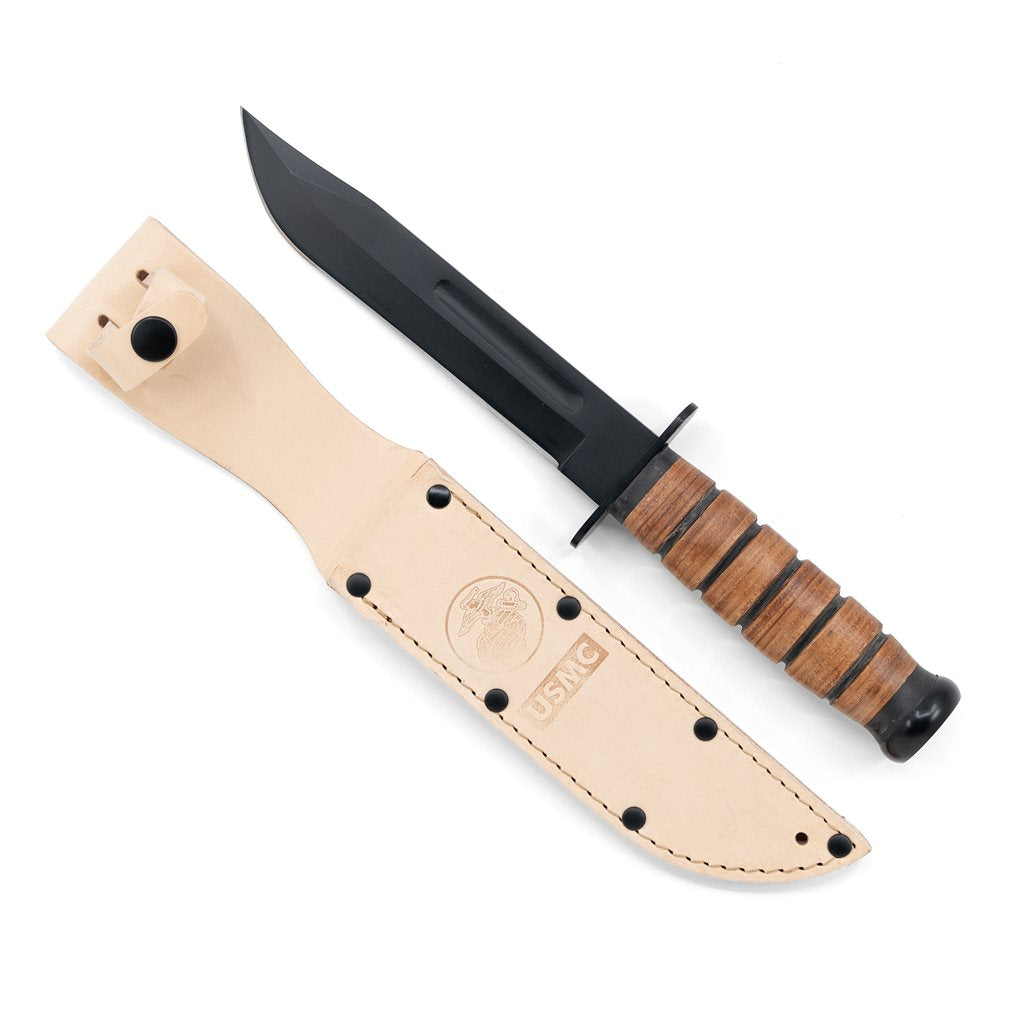 Cuchillo USMC Iwo Jima con funda, réplica del cuchillo usado en la batalla de Iwo Jima durante la Segunda Guerra Mundial