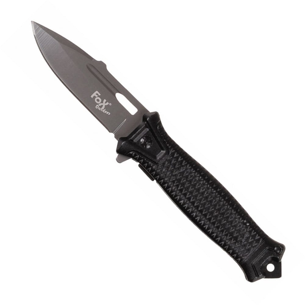 Cuchillo plegable Snake negro con empuñadura texturizada similar a piel de serpiente