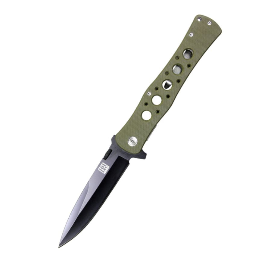 Navaja plegable SHADOW H219 con hoja lisa y empuñadura negra, imagen del producto