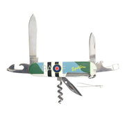 Navaja plegable SPITFITE WWII multifunción con herramientas integradas y anilla para llavero, cerrada 9 cm