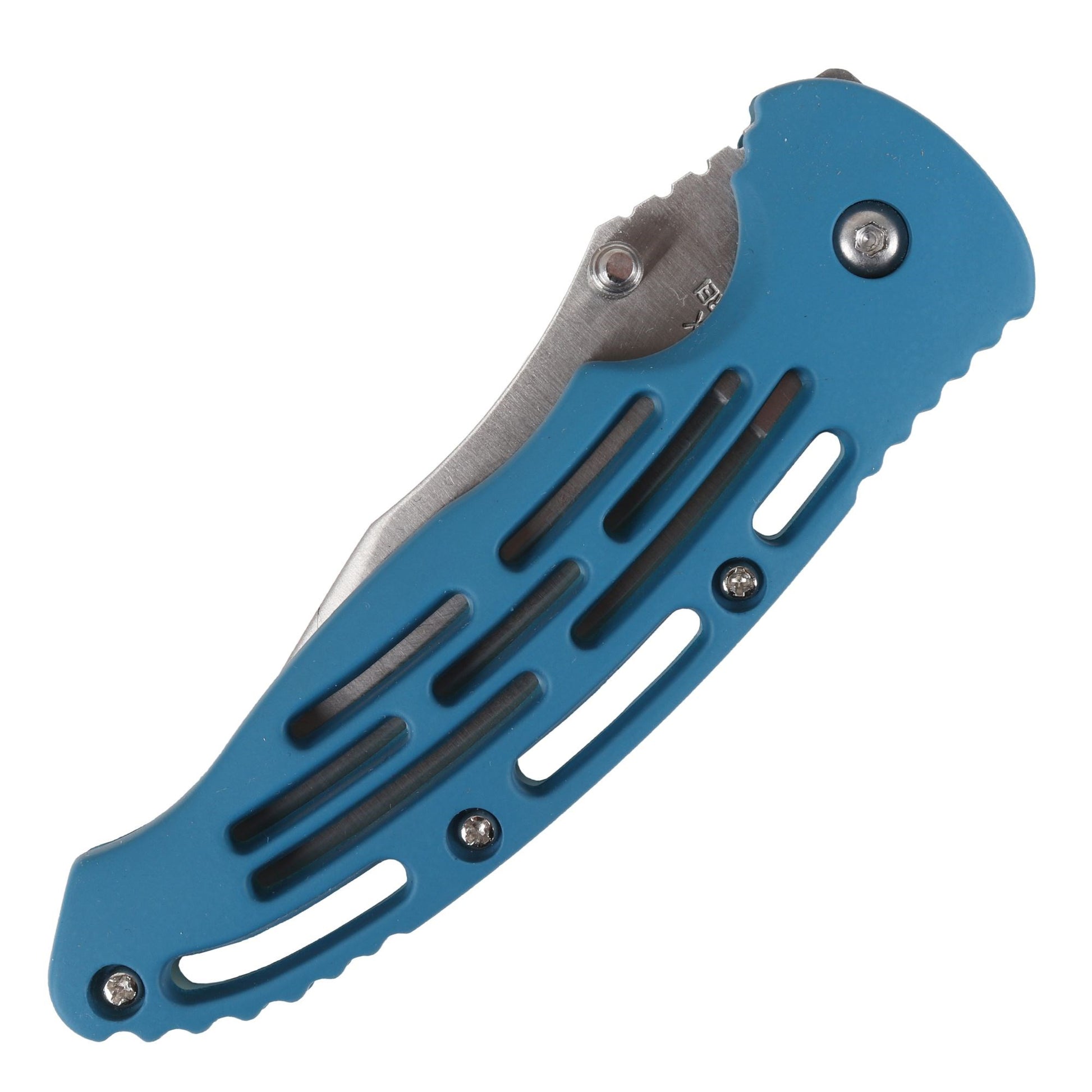 Navaja plegable azul con hoja de 8,5 cm y clip para cinturón