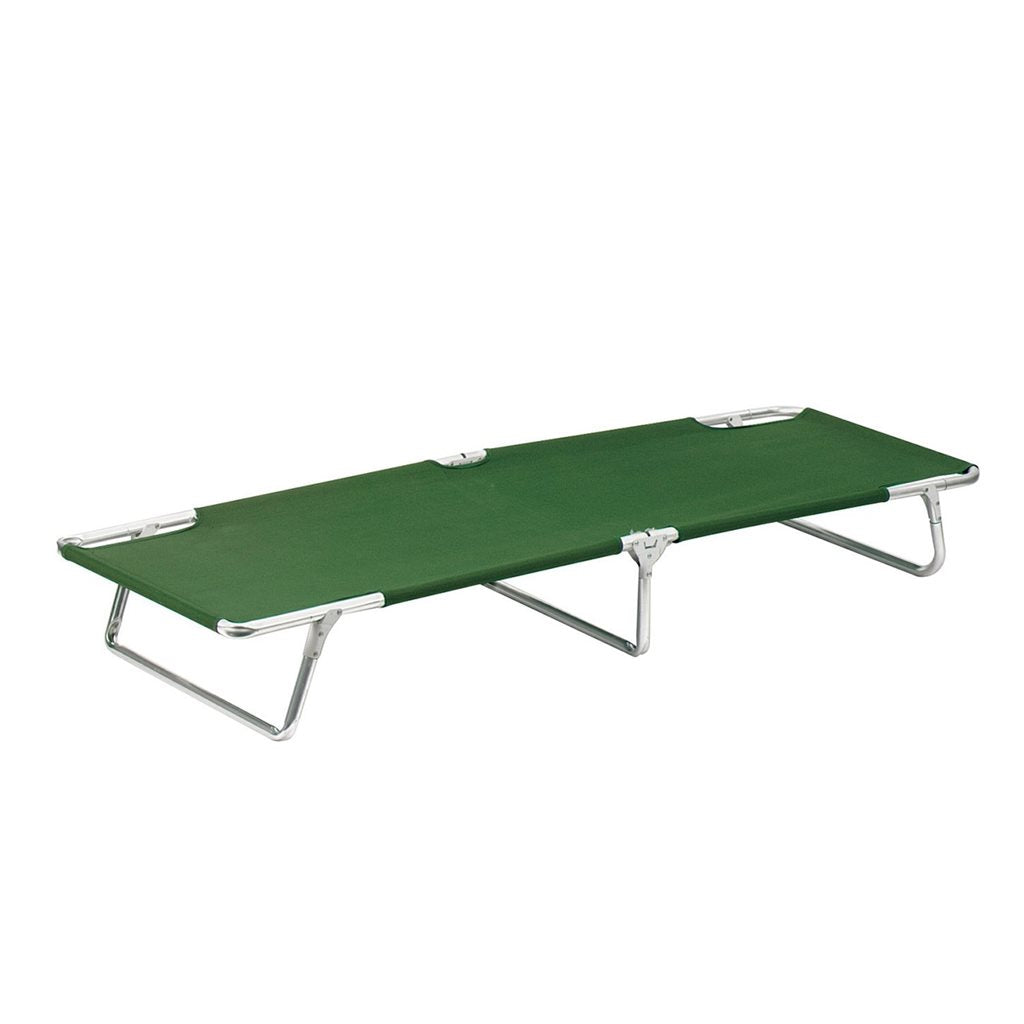 Cama plegable de aluminio color oliva 190 x 61 x 25 cm, capacidad máxima 120 kg