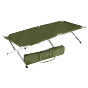 Camilla plegable militar ampliada de aluminio verde con funda de transporte - Ref. 4599
