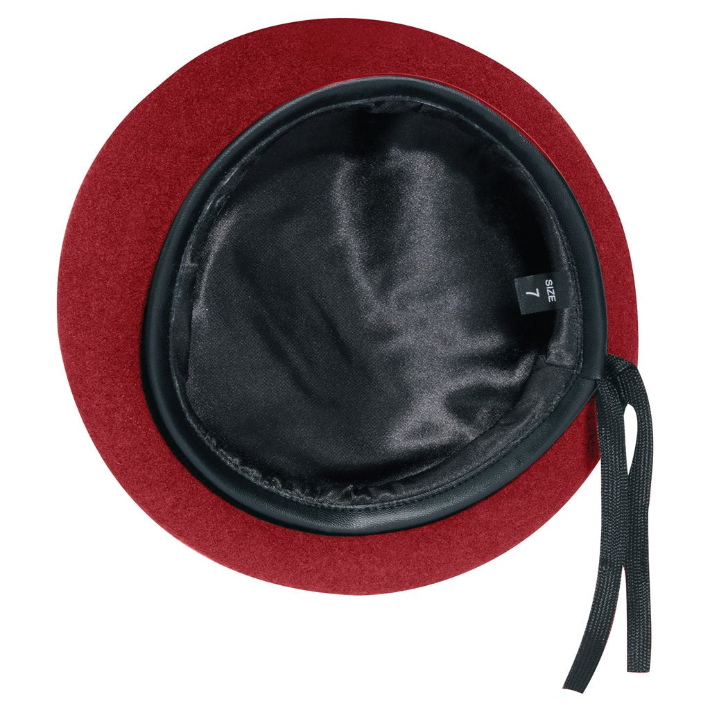 Boina MONTY de lana roja con borde de nailon y cordón ajustable, Rothco