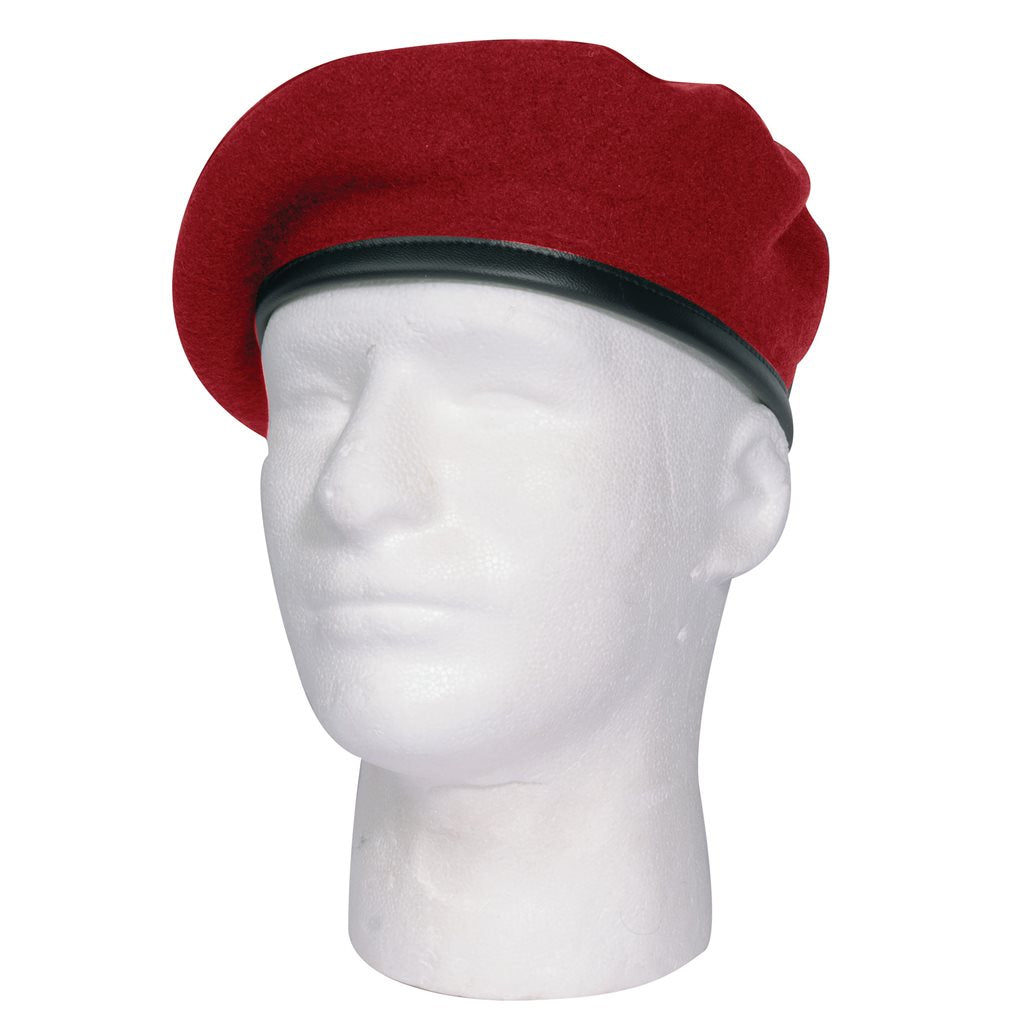 Boina MONTY de lana roja con borde de nailon y cordón ajustable, Rothco