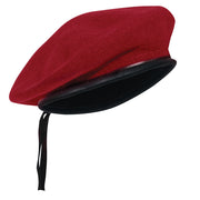 Boina MONTY de lana roja con borde de nailon y cordón ajustable, Rothco