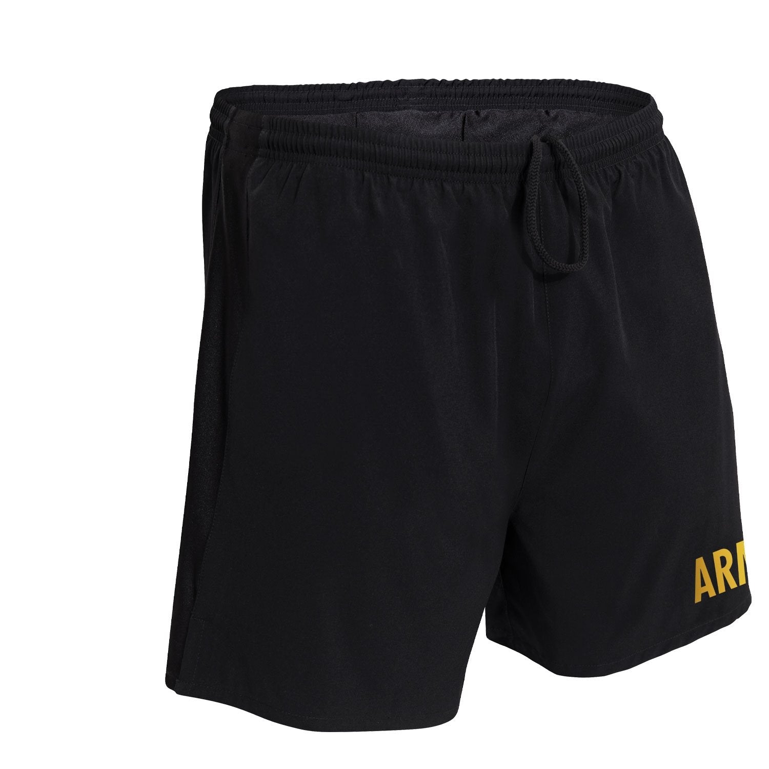 Pantalones cortos negros con estampado ARMY, ligeros (90% poliester, 10% spandex)