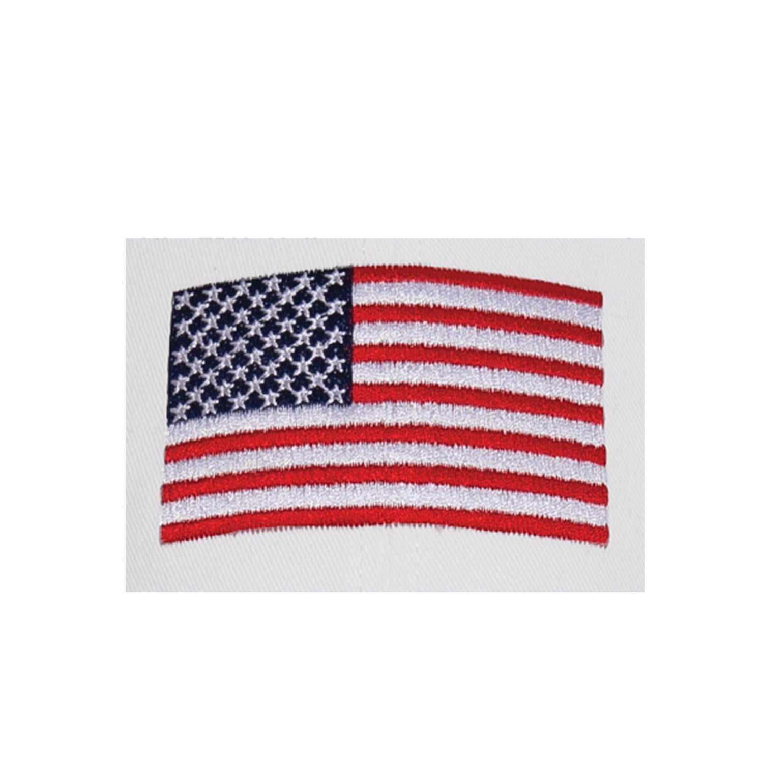 Gorra béisbol blanca con bandera USA bordada y texto USA en el lateral