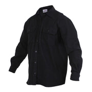 Camisa de franela negra estilo leñador, manga larga y resistente