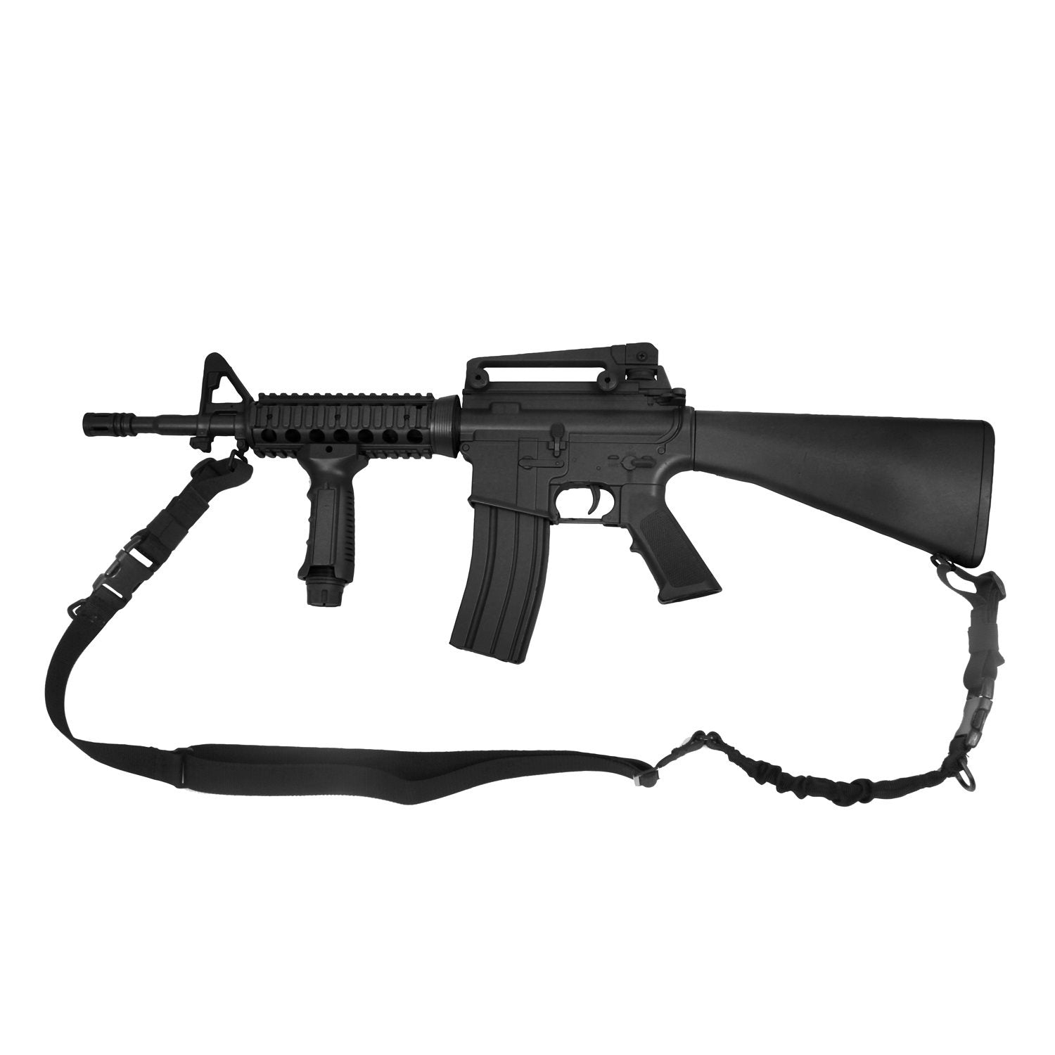 Correa táctica para arma monopunto/bipunto negra de nylon con hebilla plástica