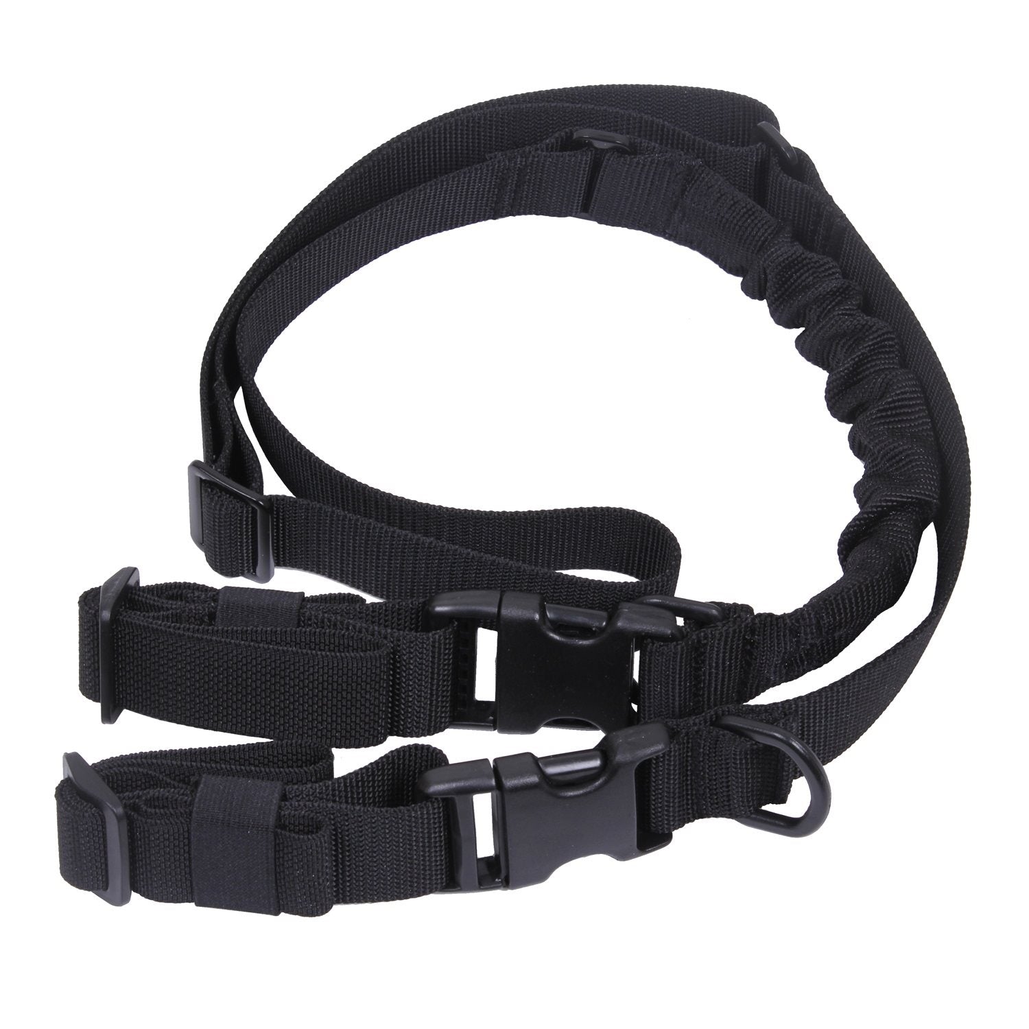 Correa táctica para arma monopunto/bipunto negra de nylon con hebilla plástica