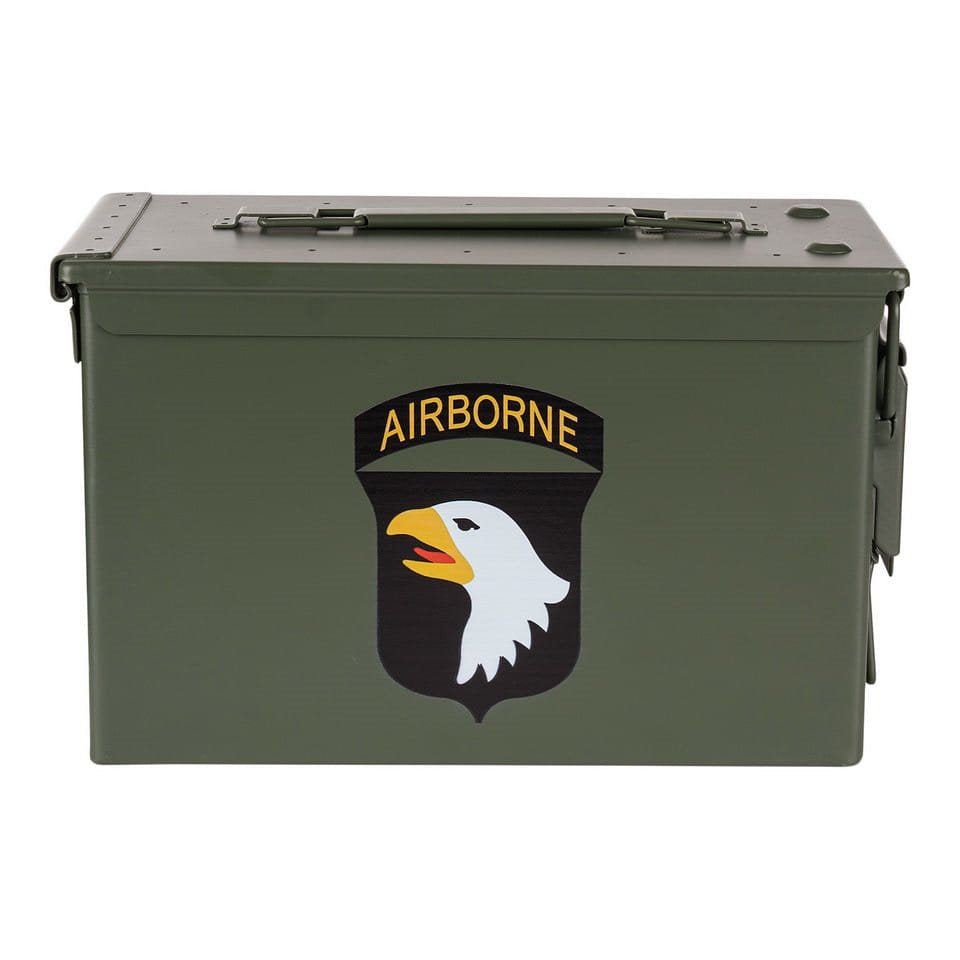 Caja de munición CAL.50 101st Airborne verde, acero, 30,2 x 15,4 x 18,7 cm