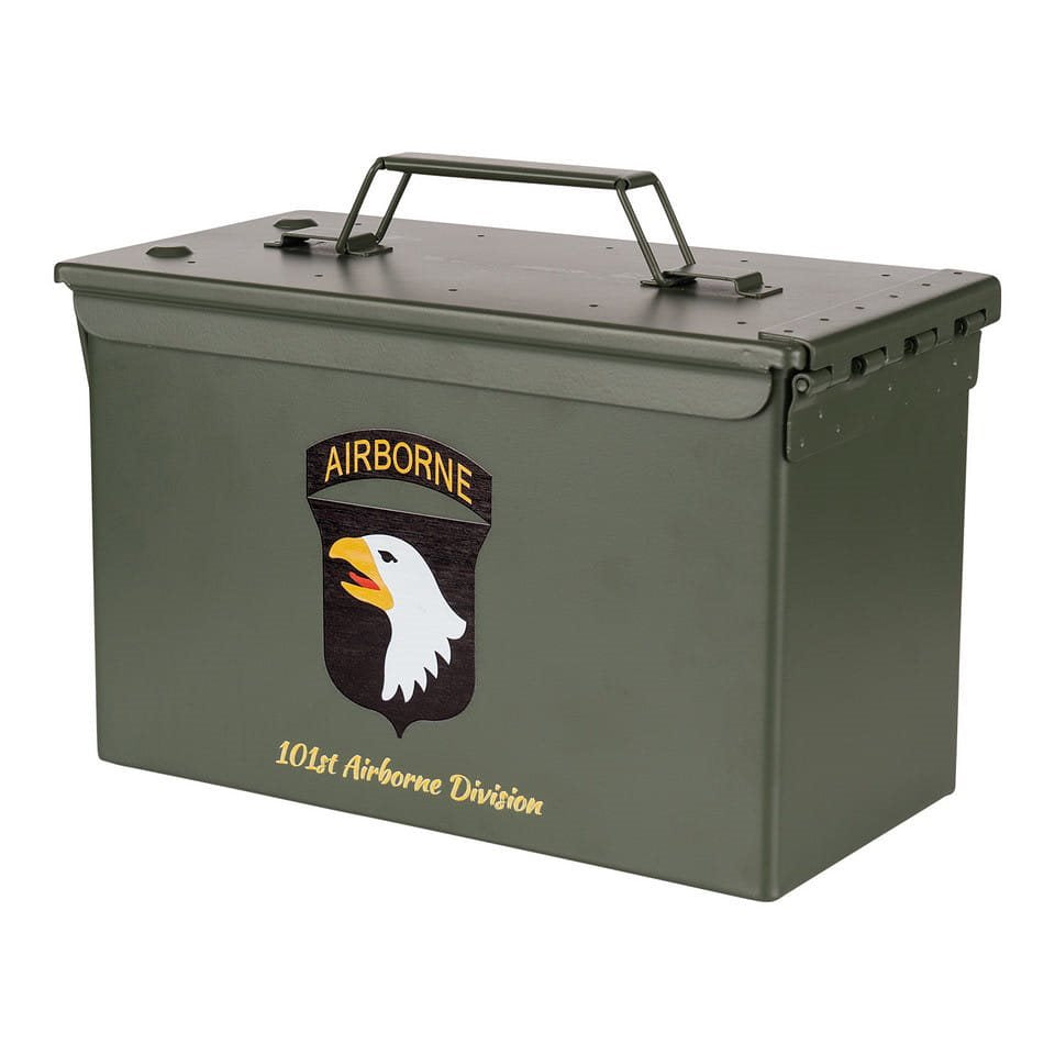 Caja de munición CAL.50 101st Airborne verde, acero, 30,2 x 15,4 x 18,7 cm