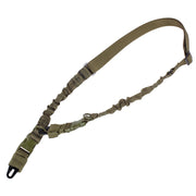 Correa bungee para arma verde con adaptador fastex, uso uno o dos puntos, nylon