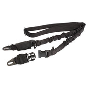Correa para arma BUNGEE negra, mono/doblepunto, adaptador Fastex, nylon