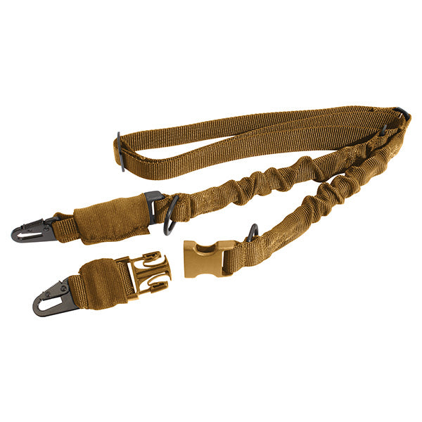 Correa para arma BUNGEE negra, mono/doblepunto, adaptador Fastex, nylon