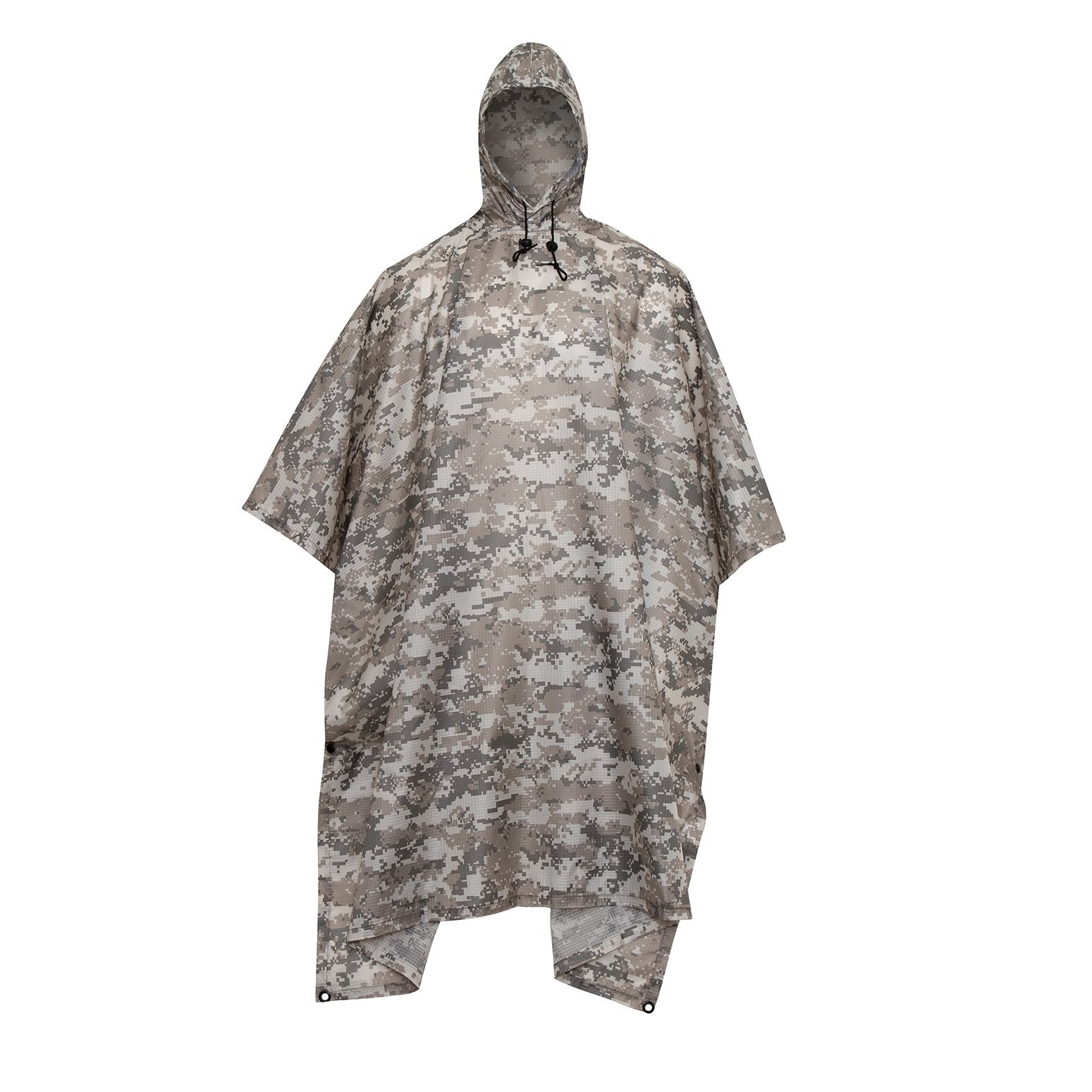 Poncho US rip-stop 140 x 225 cm Digital Woodland, impermeable con capucha